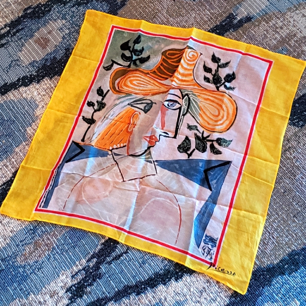 Vintage Picasso scarf Femme A La Collerette